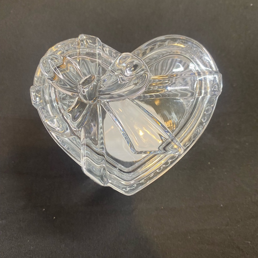 Heart-Shaped Glass Trinket Box
